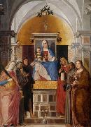 Marcello Fogolino Madonna with child and saints. oil